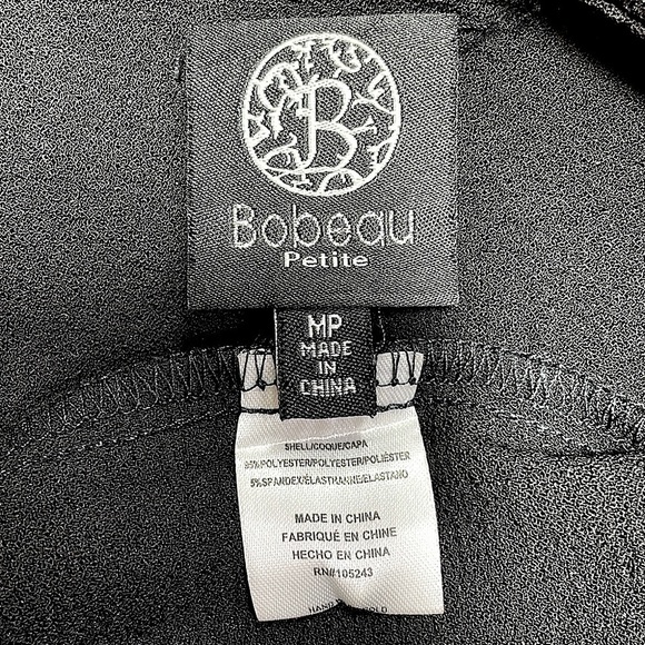 Bobeau Dress Black Tulip Hem Short Sleeves Medium Petite - Picture 12 of 13